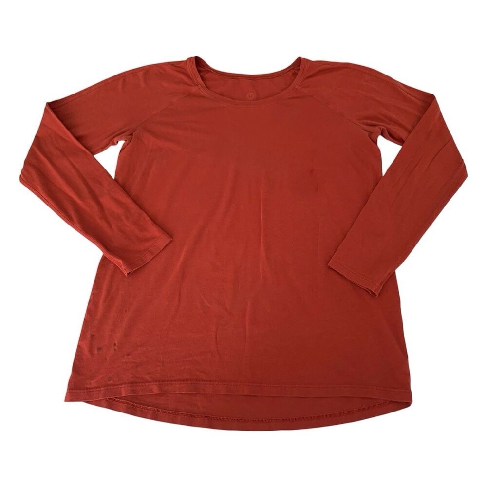 Lululemon Love Long Sleeve Shirt M* Terracotta Orange Crew Active Top Tee Casual